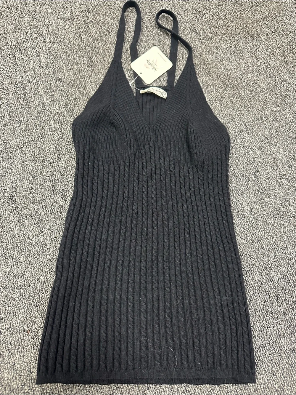 Free People Black Ribbed Tank Midi Dress
